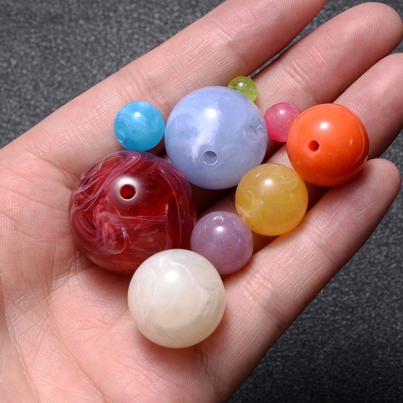 6-18mm Gradient Acrylic Beads Round Cat's Eye  Loose Spacer Beads For Jewelry Making Diy Handmade Bracelet Necklace Accessories