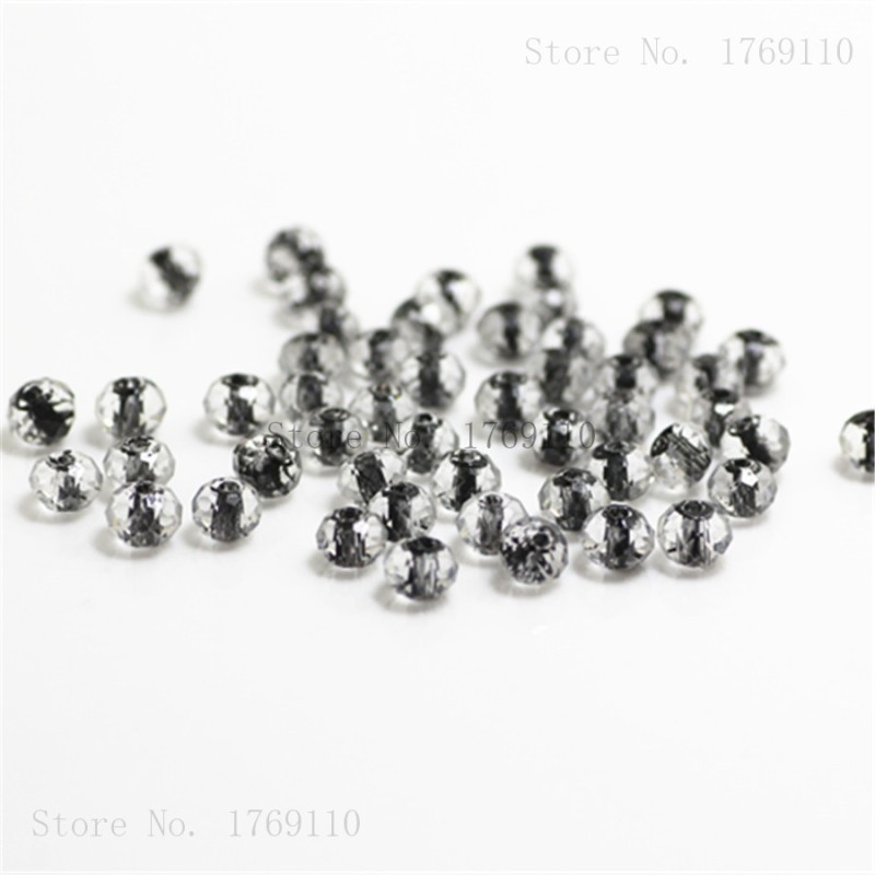 Isywaka Light Blue Colors 4*6mm 50pcs Rondelle  Austria faceted Crystal Glass Beads Loose Spacer Round Beads for Jewelry Making