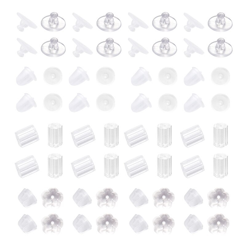 Rubber Earring Backs Silicone Round 200-2000Pcs Ear Plug Blocked Caps Earrings Back Stoppers For DIY Earrings Jewelry Making