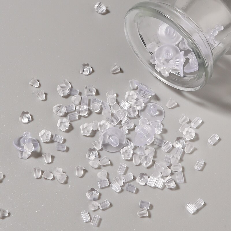 Rubber Earring Backs Silicone Round 200-2000Pcs Ear Plug Blocked Caps Earrings Back Stoppers For DIY Earrings Jewelry Making