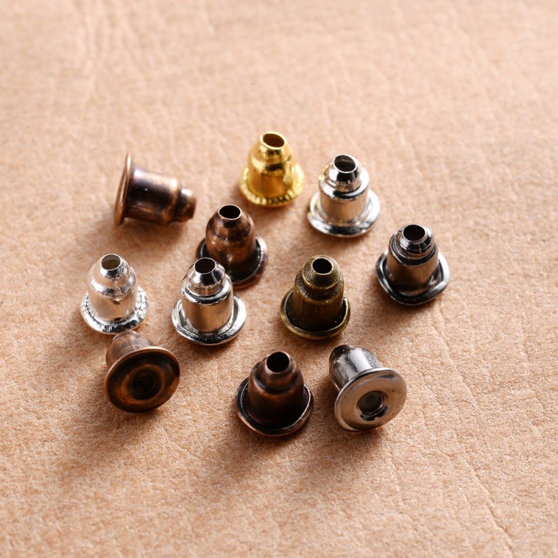iYOE 100-500pcs Ear Backs Stopper Metal Rubber Earring Back Ear Plugs Findings For Jewelry Accessories DIY Earrings Supplies