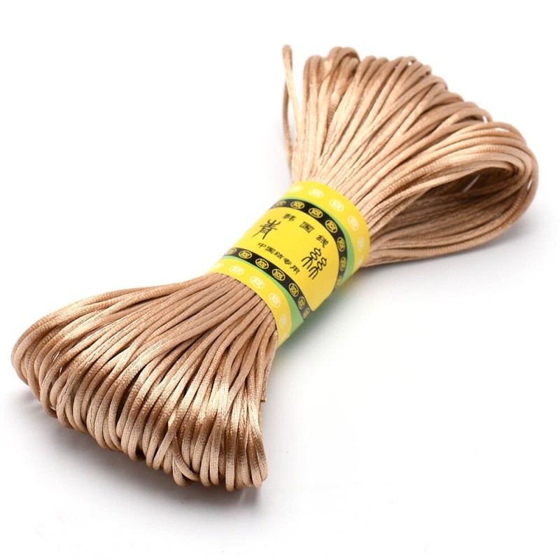 20M 1.5mm Satin Nylon Trim Cord, Rattail Cord Chinese Knot
