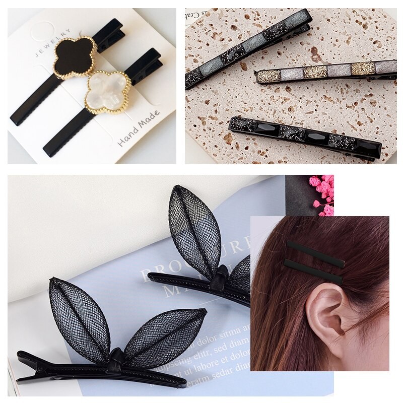 20/50Pcs Black Duckbill Clip Hair Clip Accessories Headwear 3.2/4/4.5/5.5CM Hairpin Findings Crocodile Clip Bulk Metal Hairpins