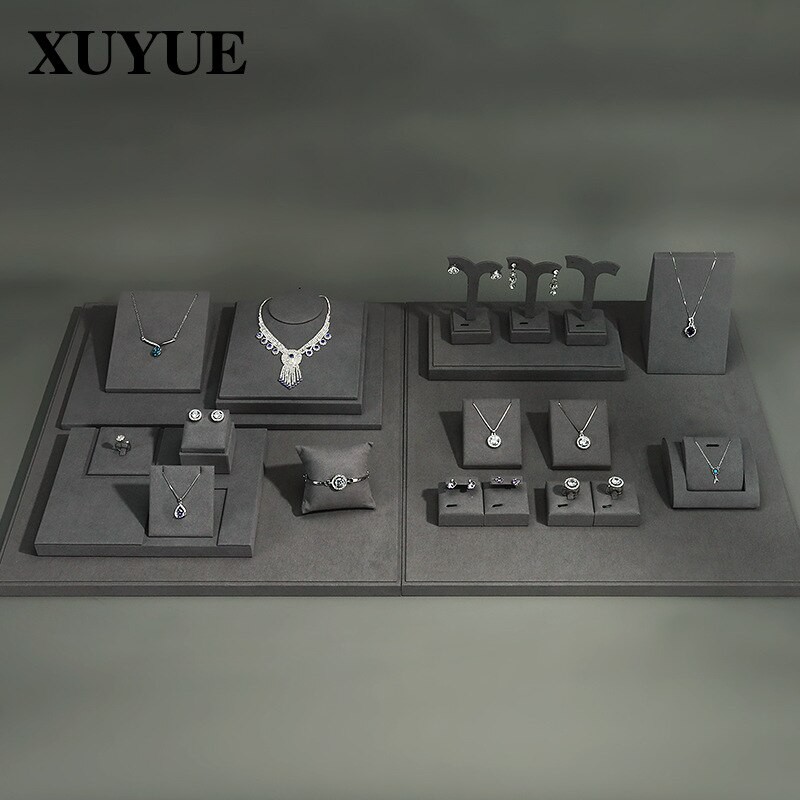 Jewelry props display stand gray jewelry display props combination microfiber jewelry stand jewelry display set spot