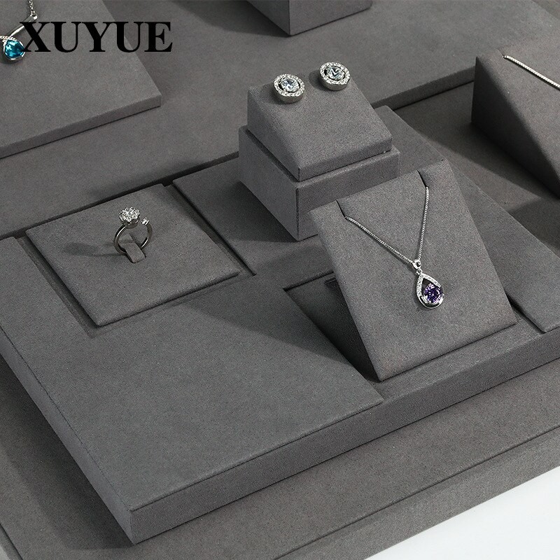 Jewelry props display stand gray jewelry display props combination microfiber jewelry stand jewelry display set spot