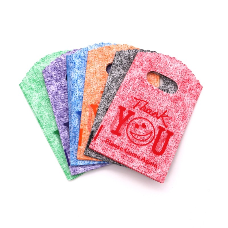 50Pcs/Lot Multi Designs Small Plastic Bag 9x15cm Boutique Gift Bag With Handle Nice Charms Earrings Jewelry Packaging Bags