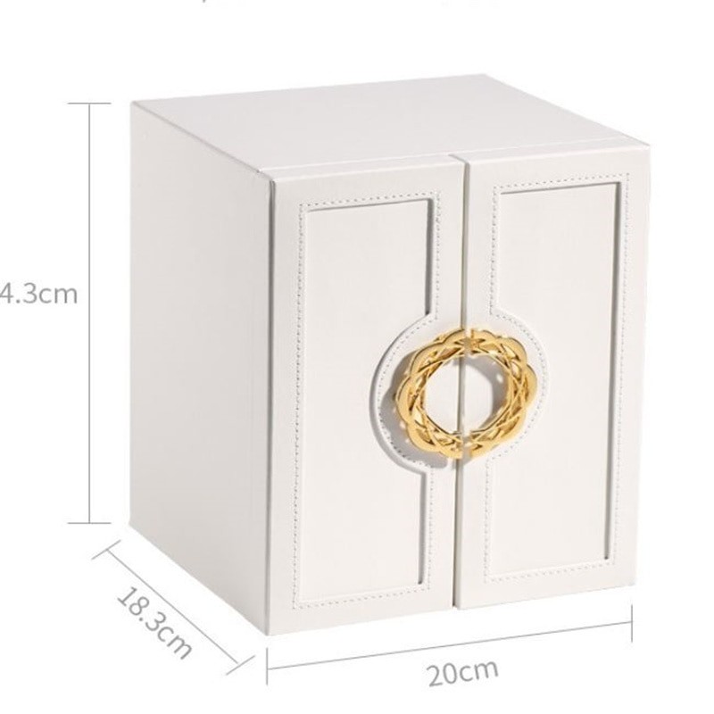 Jewelry Organizer Box Display 5 Layer Large Capacity Double Door PU Leather Drawer Storage Box Cases for Earrings Necklace
