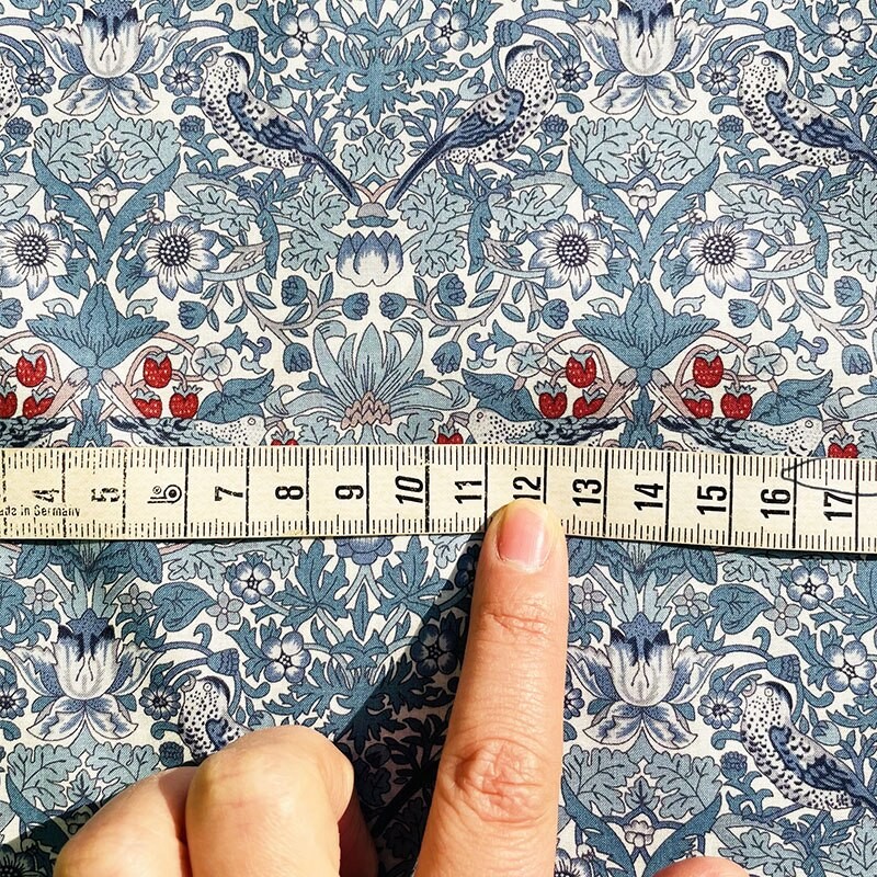 Strawberry Thief Berry 80S Tissun liberty Cotton Fabric For Kids Baby Sewing Cloth Dresses Skirt DIY Handmade Patchwork Meter