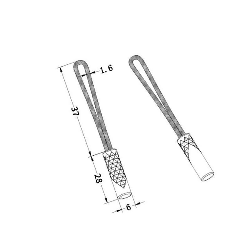 10 Pieces/set Black Zipper Rope Puller End Installation Rope Label Replacement Buckle Holder Suitcase Tent Backpack Zipper Rope