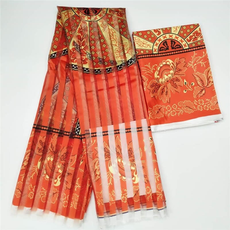 Organz silk wax fabric african fabric for dress african silk ankara Fabric high quality 2019 latest satin wax for Garme ! L70198