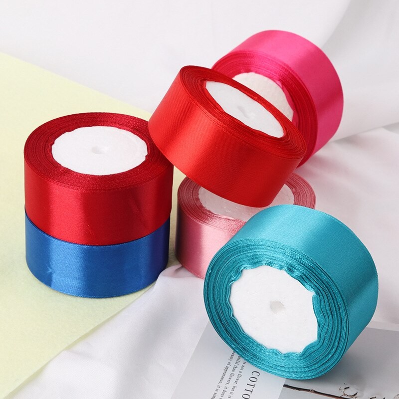 25 Yards/Roll 40mm Silk Satin Ribbon for Wedding Birthday Party Gift Wrapping Christmas Halloween Festival Decoration DIY Crafts