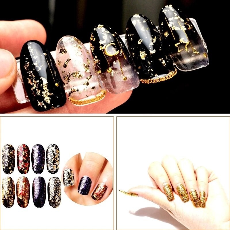 2g Imitation Gold Sliver Copper Foil Sequins Glitters Craft Leaf Flake Sheets Bulk Foil Paper For Gilding DIY Nail Art Decor