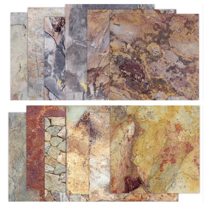 Stone Texture Printed Scrapbook Background Paper Pad Vintage Garbage Magazine Paper Bag Art Handicraft