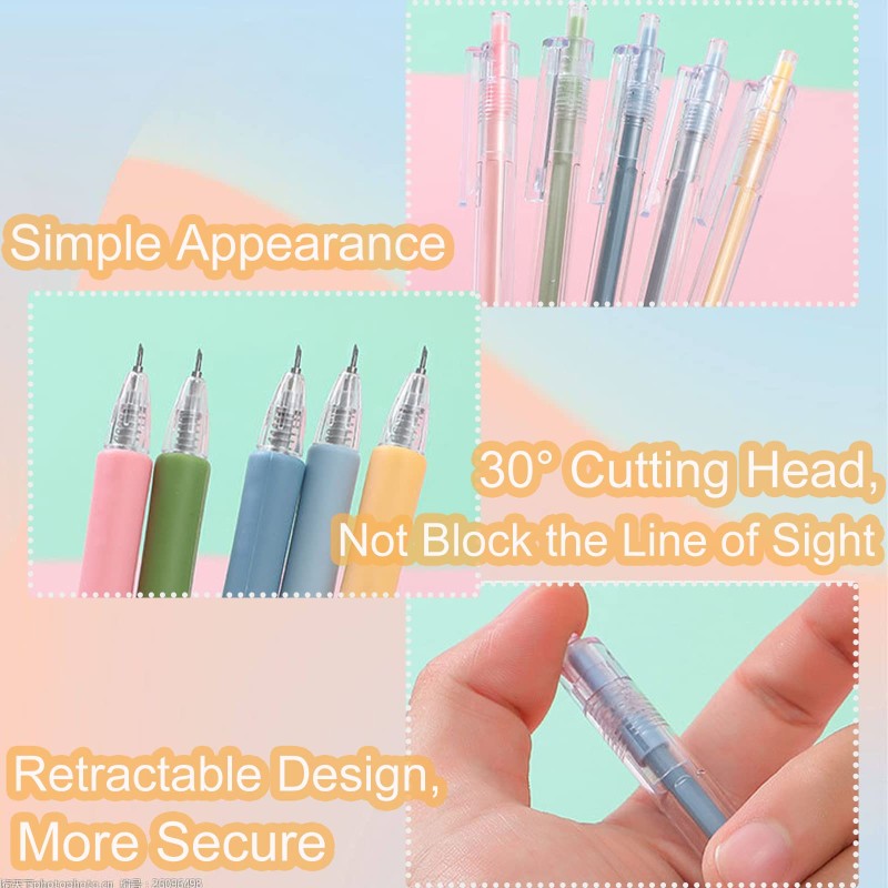 Student Utility Knife Pen Craft Cutting Tools,Creative Retractable Pen Knife,Precision Paper Cutter Pen For Office And Home Use