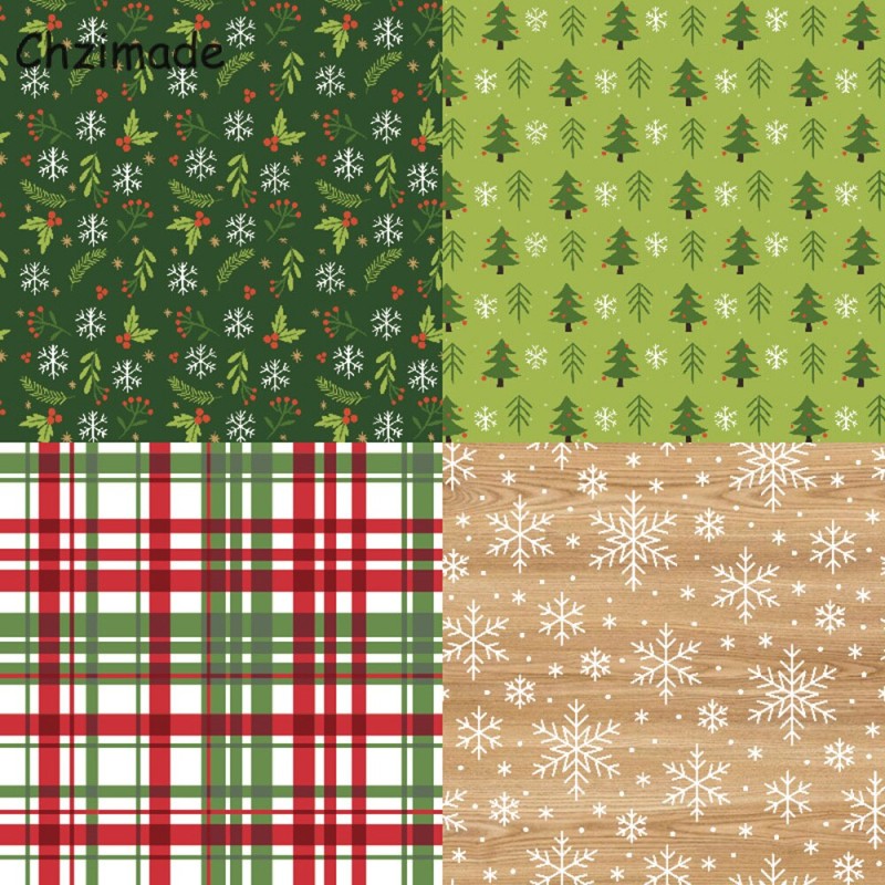 Chzimade 12 Sheets 6"X6" Christmas Printed Scrapbooking Paper Pad For Card Making DIY Background Paper Crafts
