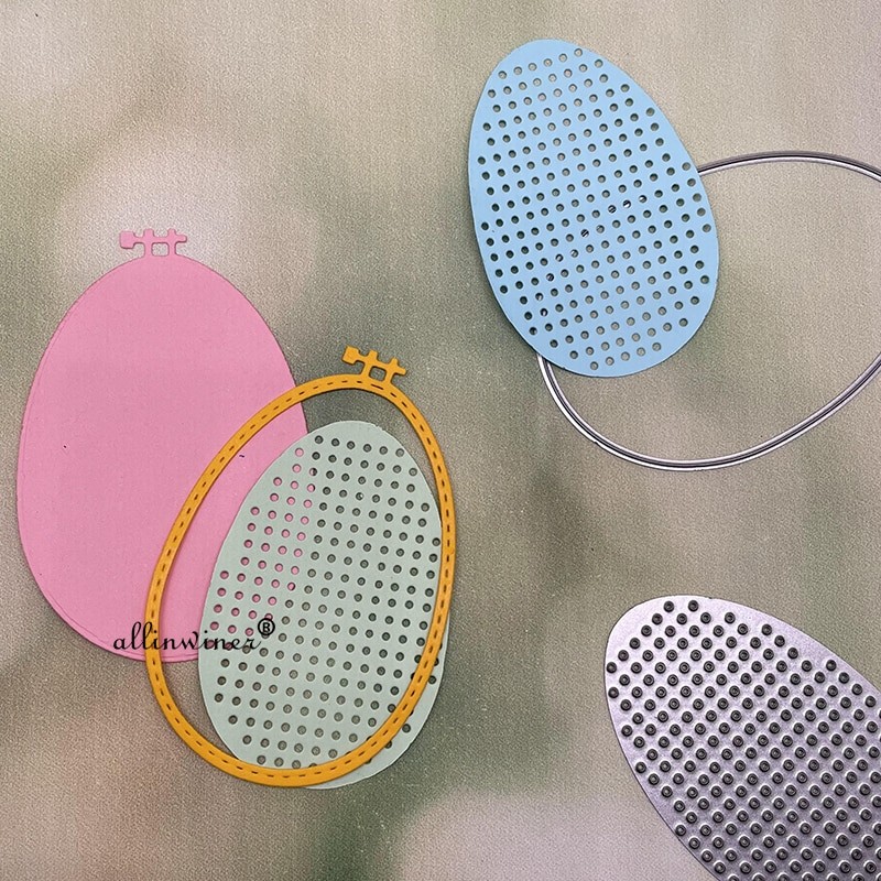 New Egg embroidery frame tag DIY Craft Metal Cutting Die Scrapbook Embossed Paper Card Album Craft Template Stencil Dies