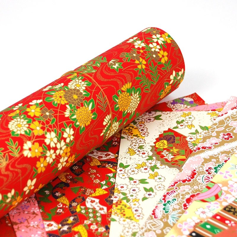 20pcs 7/10/14cm Handmade Materials Gold Lines Paper Crane Gift Packaging Materials Origami Paper Flower Square Scrapbook Papers