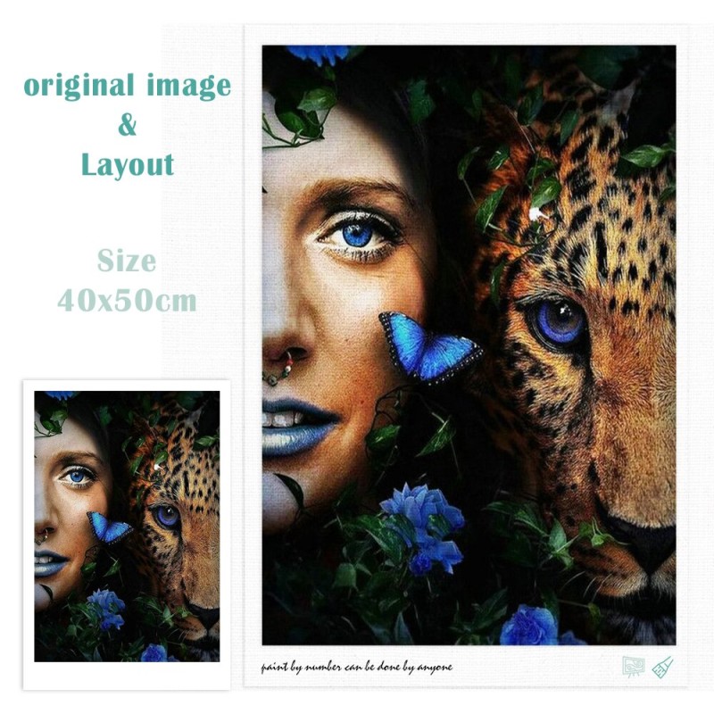 SDOYUNO 60x75cm Paint By Numbers Diy With Frame Paintings On Number Woman Drawing By Number Home Decoration