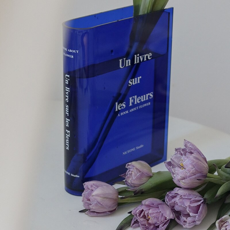 Book Vase For Flowers Acrylic Bottle Home Decoration Nordic Europe Modern Vases Simple Living Room Home Decoration Desktop Ornam