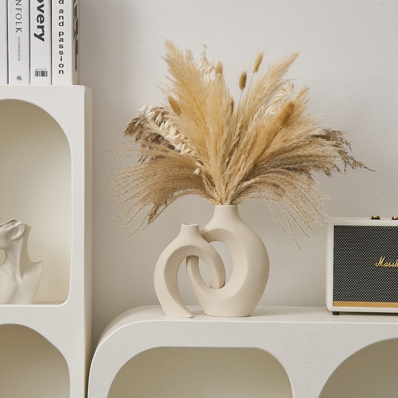 Nordic Ceramic Vase Dried Flower Decorative Vase Living Room Decoration Accessories Office Desktop Garden Crafts Home Decor Gift