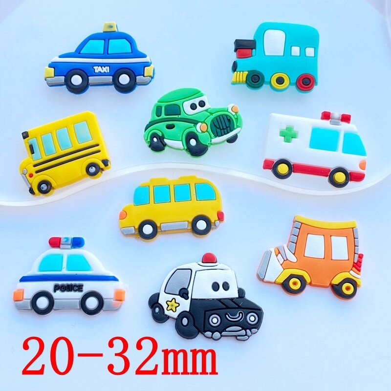10pcs New Cute Traffic Vehicle PVC Flexible Glue FlatBack DIY Scrapbook Embellishment Phone Craft Decoration