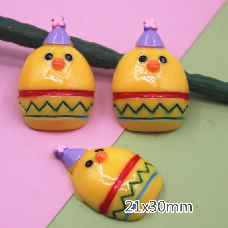 10PCS Resin Easter Day Egg/Rabbit Flatback Cabochon Miniature Food Decoration Charm Craft hairbow center