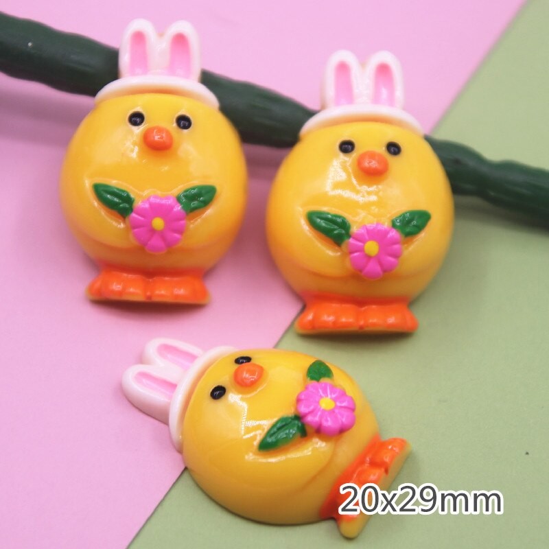 10PCS Resin Easter Day Egg/Rabbit Flatback Cabochon Miniature Food Decoration Charm Craft hairbow center