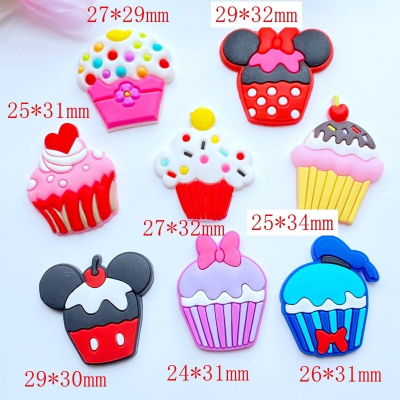 10Pcs New Cute Cake Series PVC Flexible Glue FlatBack DIY Scrapbook Embellishment Phone Craft Decoration