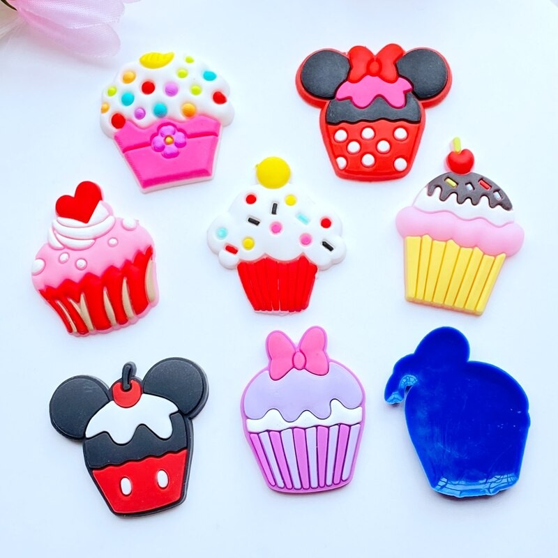 10Pcs New Cute Cake Series PVC Flexible Glue FlatBack DIY Scrapbook Embellishment Phone Craft Decoration