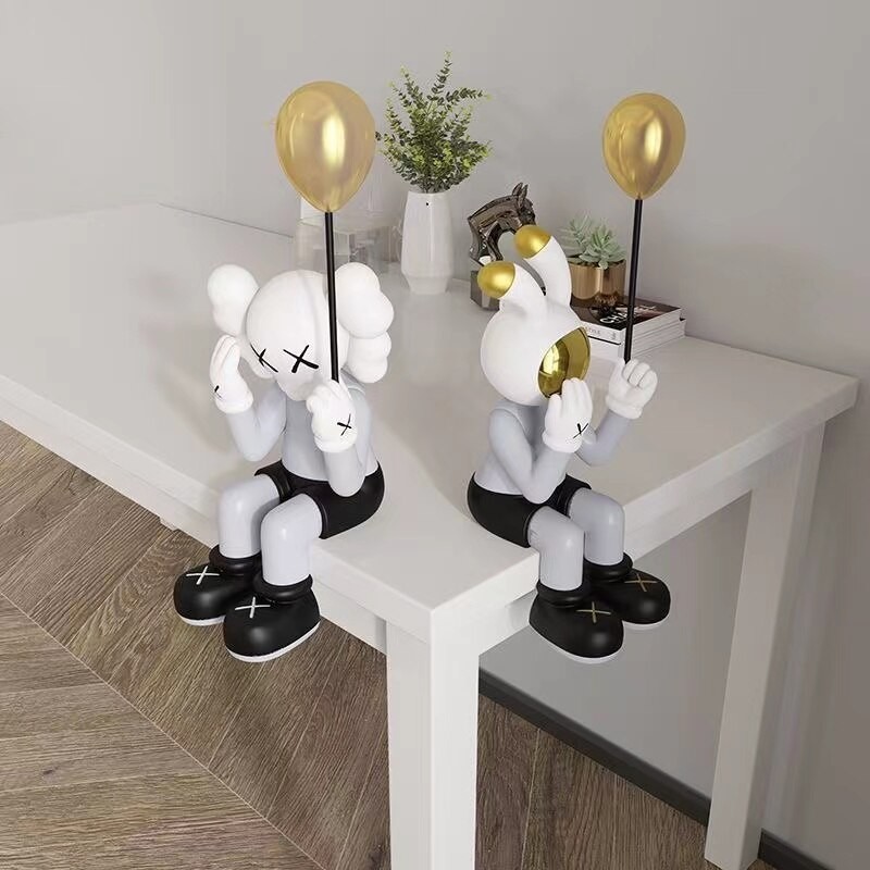 Nordic Creative Balloon Bear Office Desk Figurines Decoration Cartoon Home Decoration Home Accessories Arts and Crafts Supplies