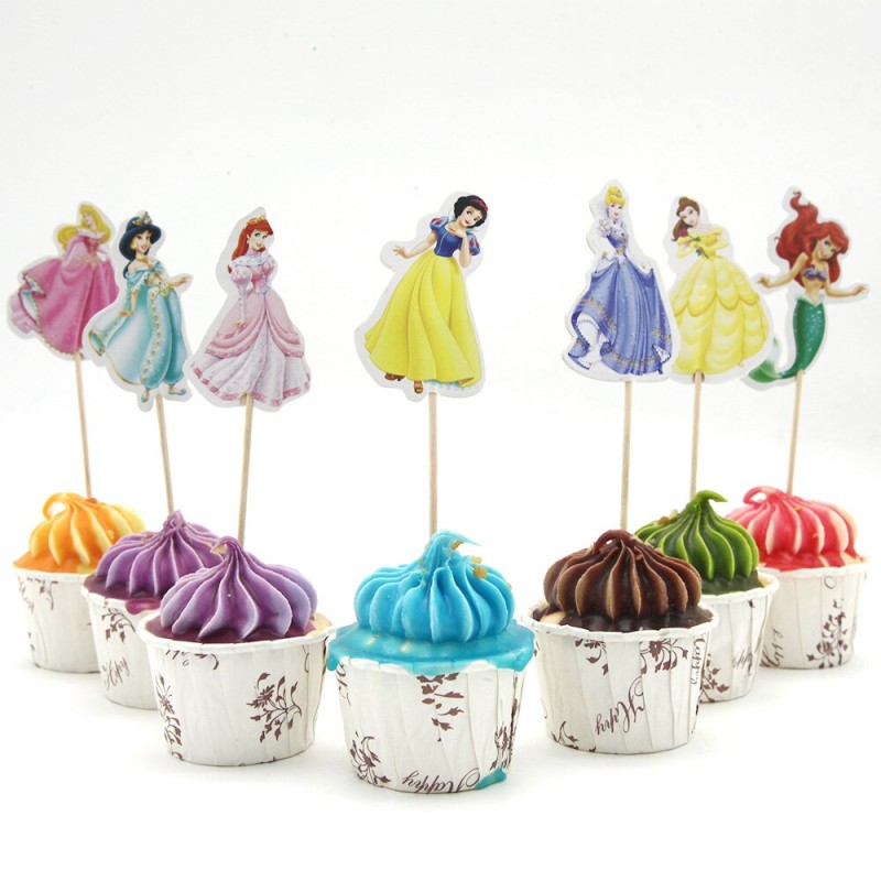 24pcs/pack Disney Spiderman Cake Decorations Toppers Baby Shower Cake Cupcake Decoration Kids Birthday Party Cake Decor Supplies