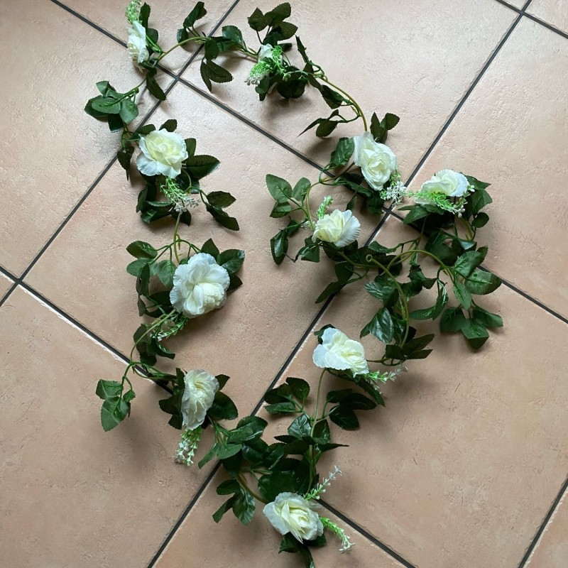 Artificial White Flower Fake Hanging Fake  Vine Plants Leaves Artificials Garland Flowers Wedding Decoration