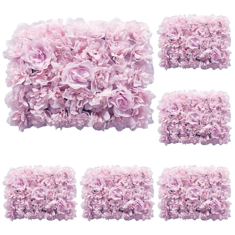 6pcs/lot Artificial Rose Flower Wall Panels with Rose for Baby Shower Background Home Party Activities or Wedding Decoration