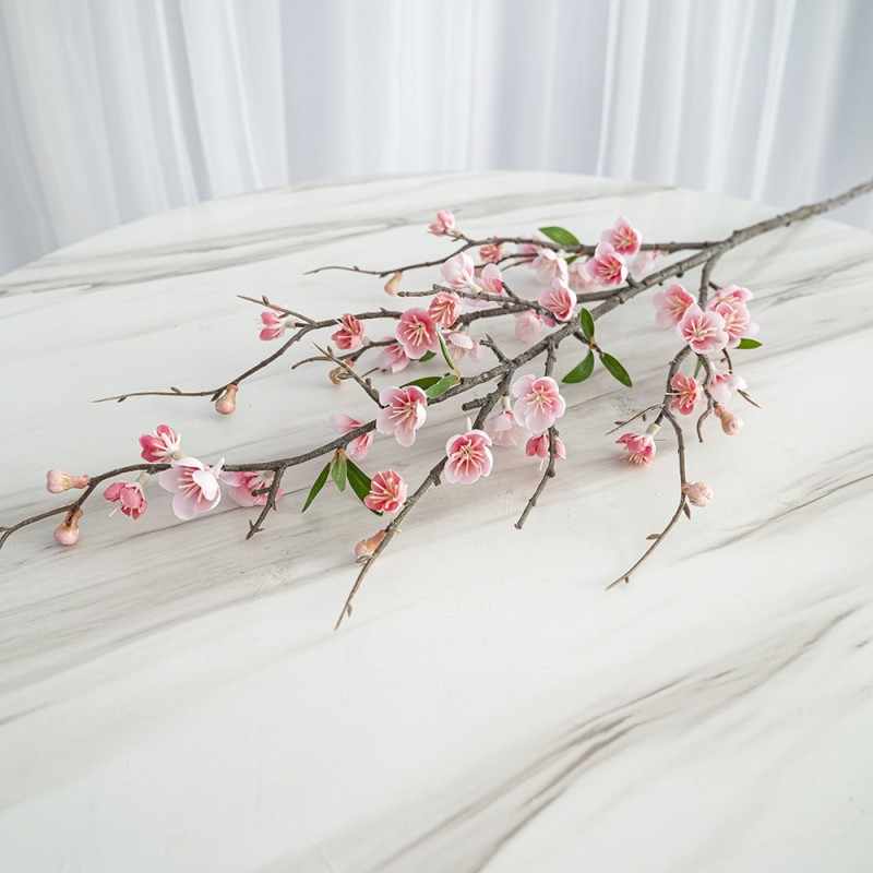 Simulation 5 Fork Peach Blossom Branches Home Decoration Flower Plastic Fake Flower Simulation Plum Garden Forest Greening