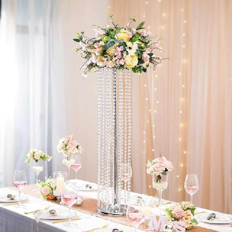 6 PCS 110CM Diameter Crystal Wedding Road Lead Acrylic Centerpiece For Event Party Decoration