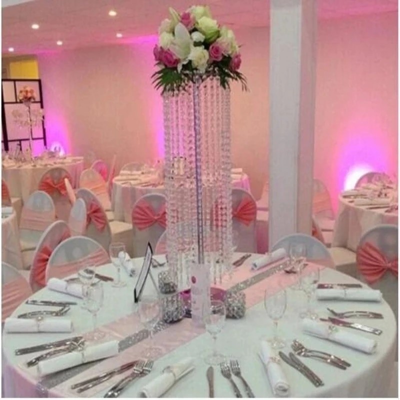 6 PCS 110CM Diameter Crystal Wedding Road Lead Acrylic Centerpiece For Event Party Decoration