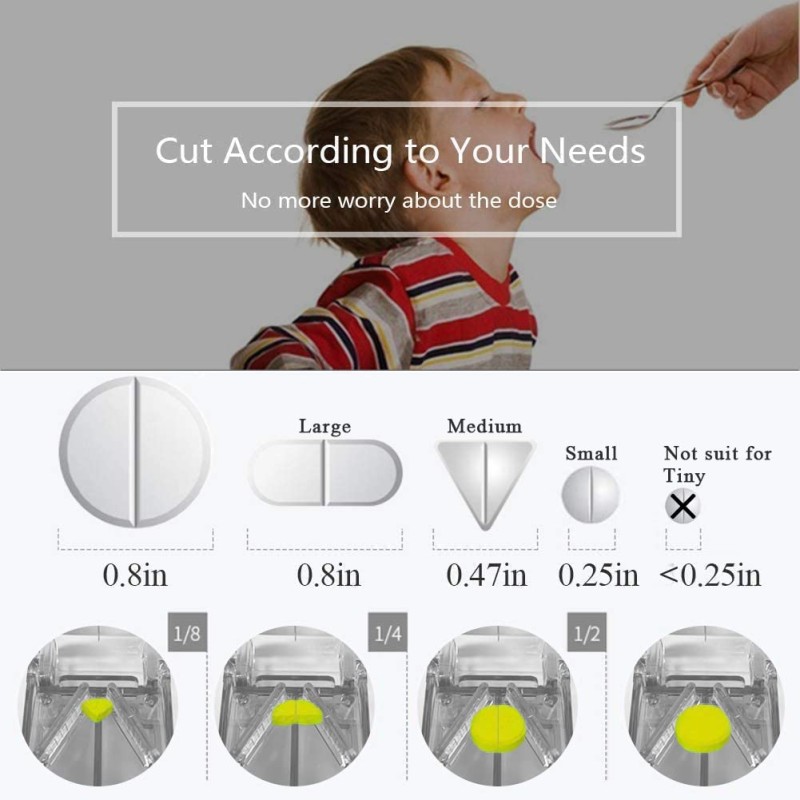 Pill Cutter Best Pill Cutter for Small Or Large Pills Design Cuts Vitamins Pill Splitter