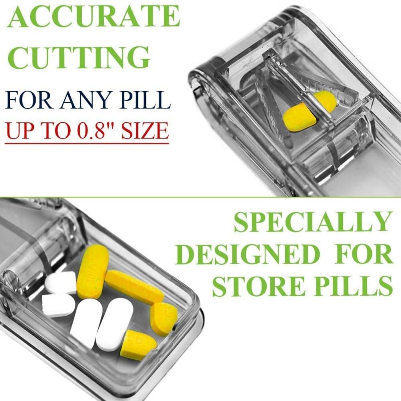 Pill Cutter Best Pill Cutter for Small Or Large Pills Design Cuts Vitamins Pill Splitter
