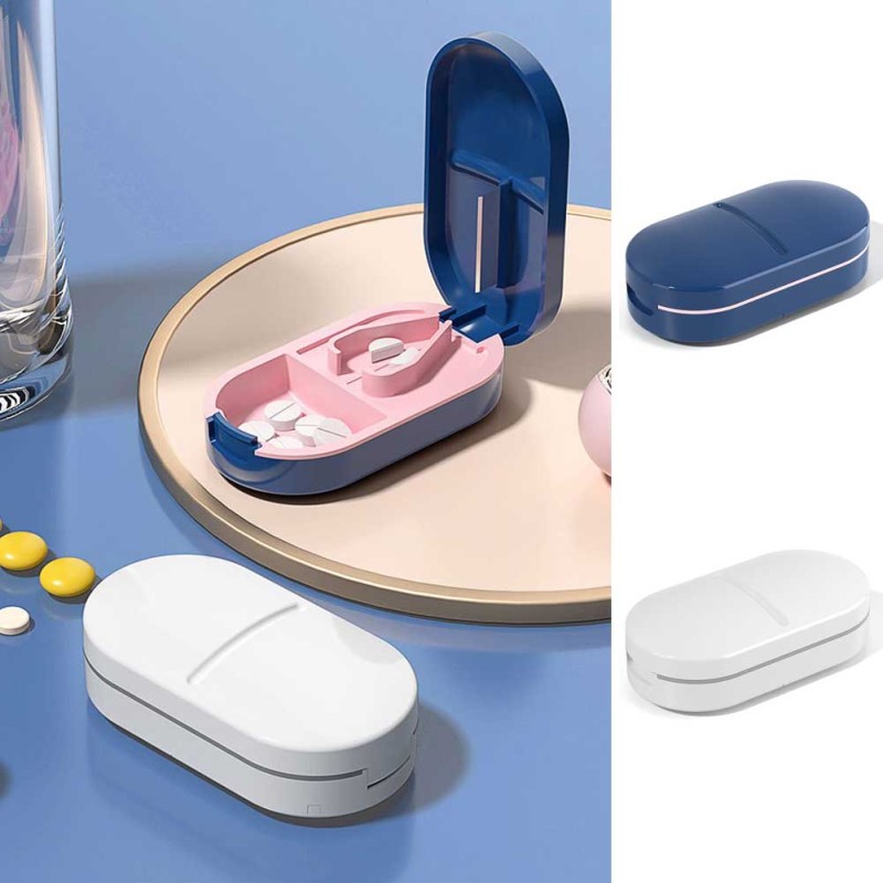 1PC Pill Cutter Box Portable Drug Box Tablet Cutter Splitter Medicine Pill Holder Pill Cutter Box