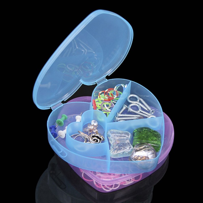 Jewelry Organizer Case Acrylic Cotton Swab Storage Holder Box Portable Makeup Cotton Pad Cosmetic Heart-shaped Desktop Container