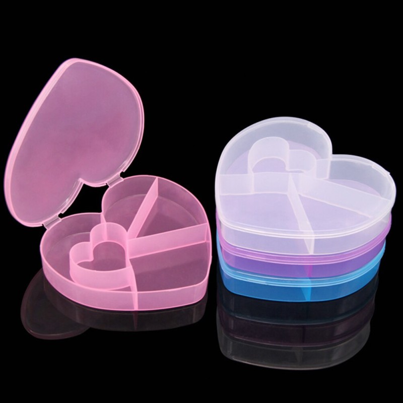 Jewelry Organizer Case Acrylic Cotton Swab Storage Holder Box Portable Makeup Cotton Pad Cosmetic Heart-shaped Desktop Container