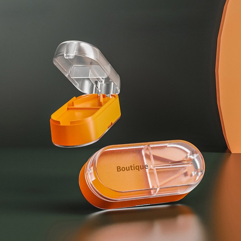 1pc Mini Useful Portable Medicine Pill Holder Tablet Cutter Splitter Pill Case Storage Box Pill Tablet Pill Cutter Divider 2022