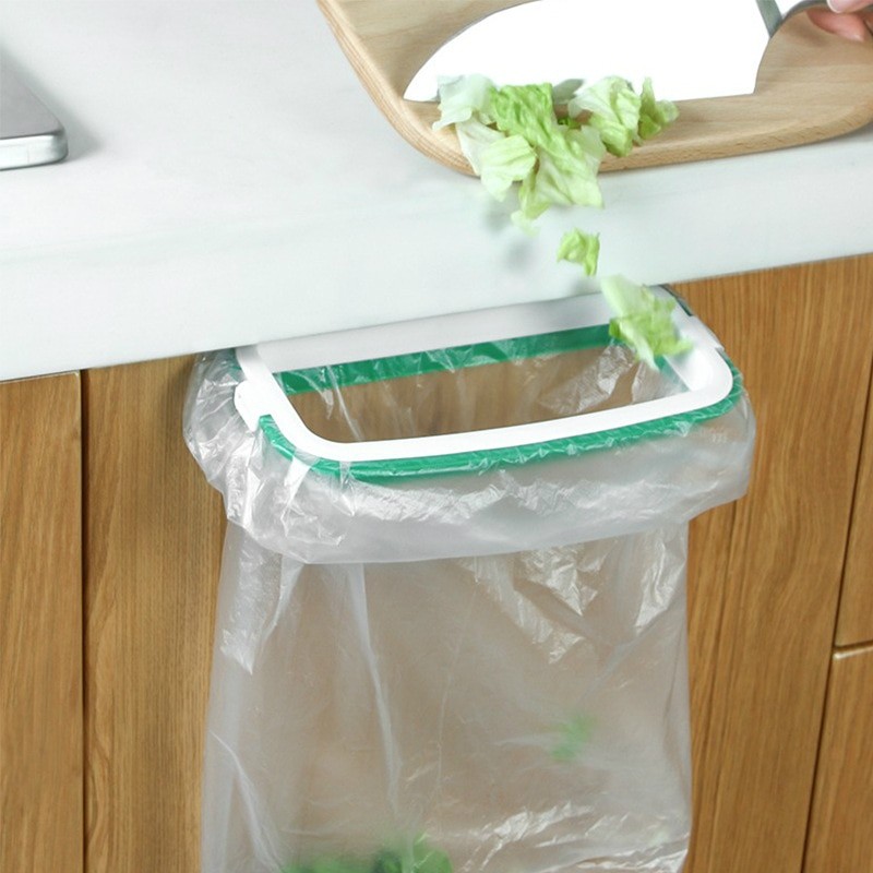 Hanging Trash Bag Rack Portable Kitchen Garbage Bag Plastic Rack Rubbish Bag Storage Holder Portable Cabinet Trash Rack Hook