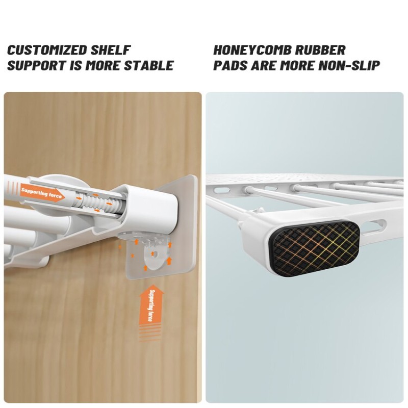 Joybos Shelves Closet Wardrobe Organizers Storage Shelves Racks Telescopic Shelves Wall Mounted Racks for Kitchen Accessories