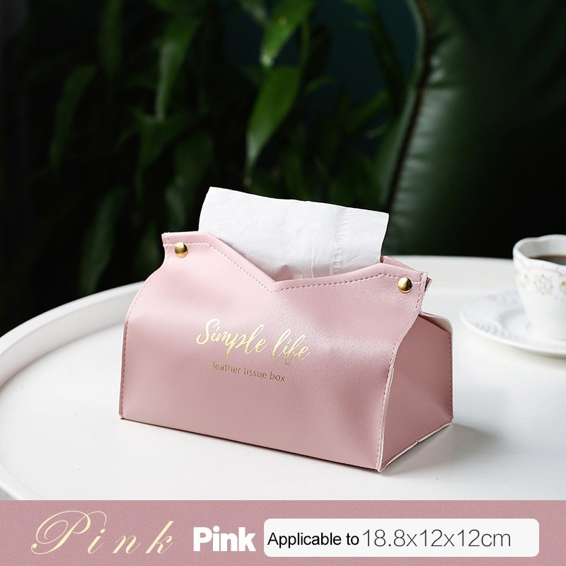 Leather Tissue Box Napkin Holder Car Tissue Box Home Living Room Decoration Bedroom Kitchen Desktop Nordic Large Storage Box