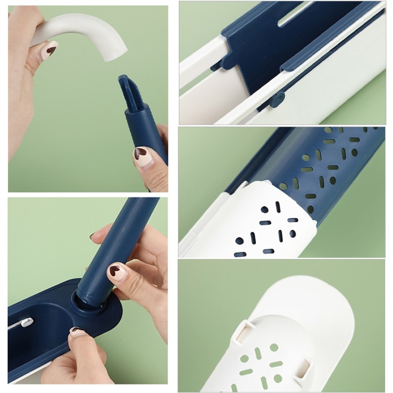Telescopic Sink Shelf Sink Strainer Basket Soap Sponge Rag Storage Drain Rack Kitchen Organizer Holder Gadgets Accessories Tools