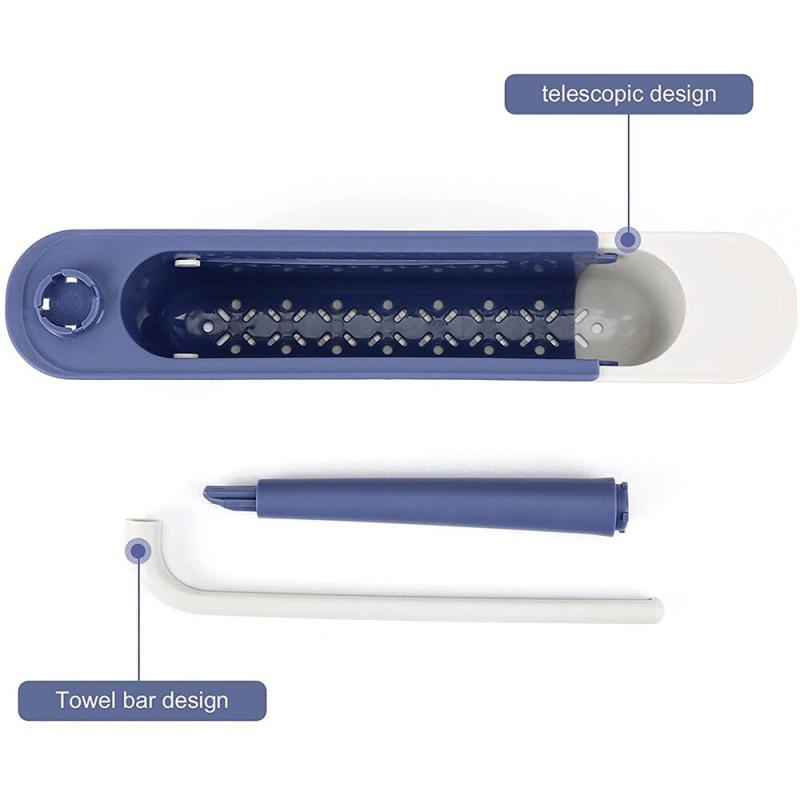 Telescopic Sink Shelf Sink Strainer Basket Soap Sponge Rag Storage Drain Rack Kitchen Organizer Holder Gadgets Accessories Tools