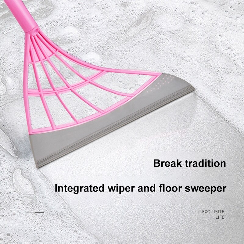 Pink Magic Broom Cleaning Bathroom Glass One Piece Wipe Mop Household Small Broom Splicing Broom