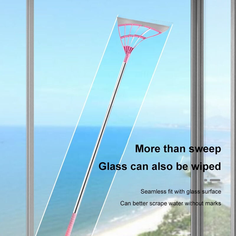 Pink Magic Broom Cleaning Bathroom Glass One Piece Wipe Mop Household Small Broom Splicing Broom