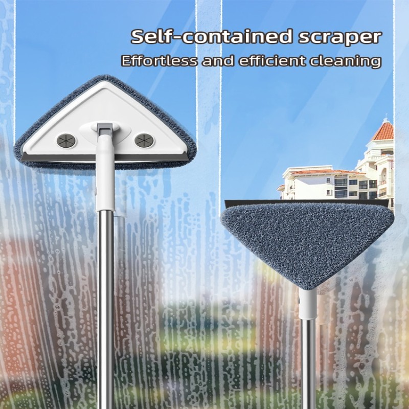 MOPALL Triangle Window Cleaning Mop Multifunctional Retractable Pole Glass Wiper Window Cleaner Wall and Window Cleaning Tool